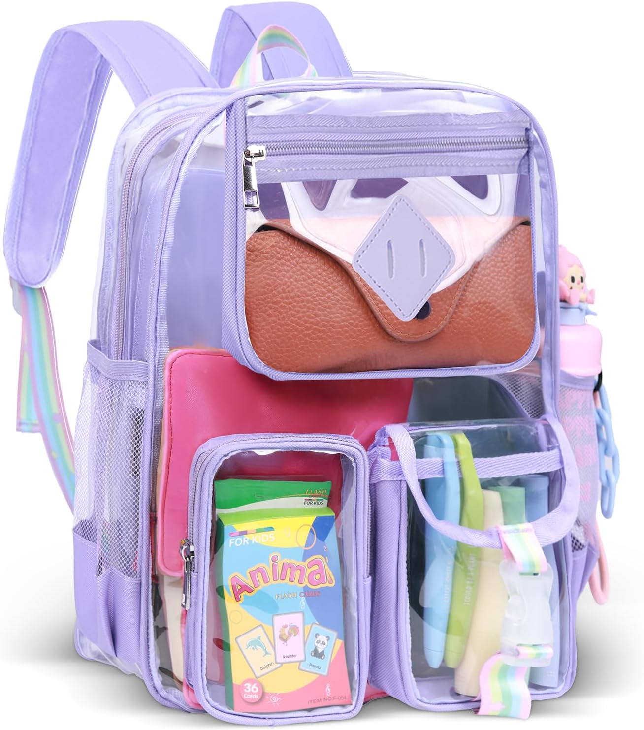 Clear Backpack-purple